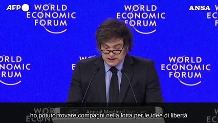 Milei a Davos: "Non sono solo, con me Trump, Musk, Meloni"