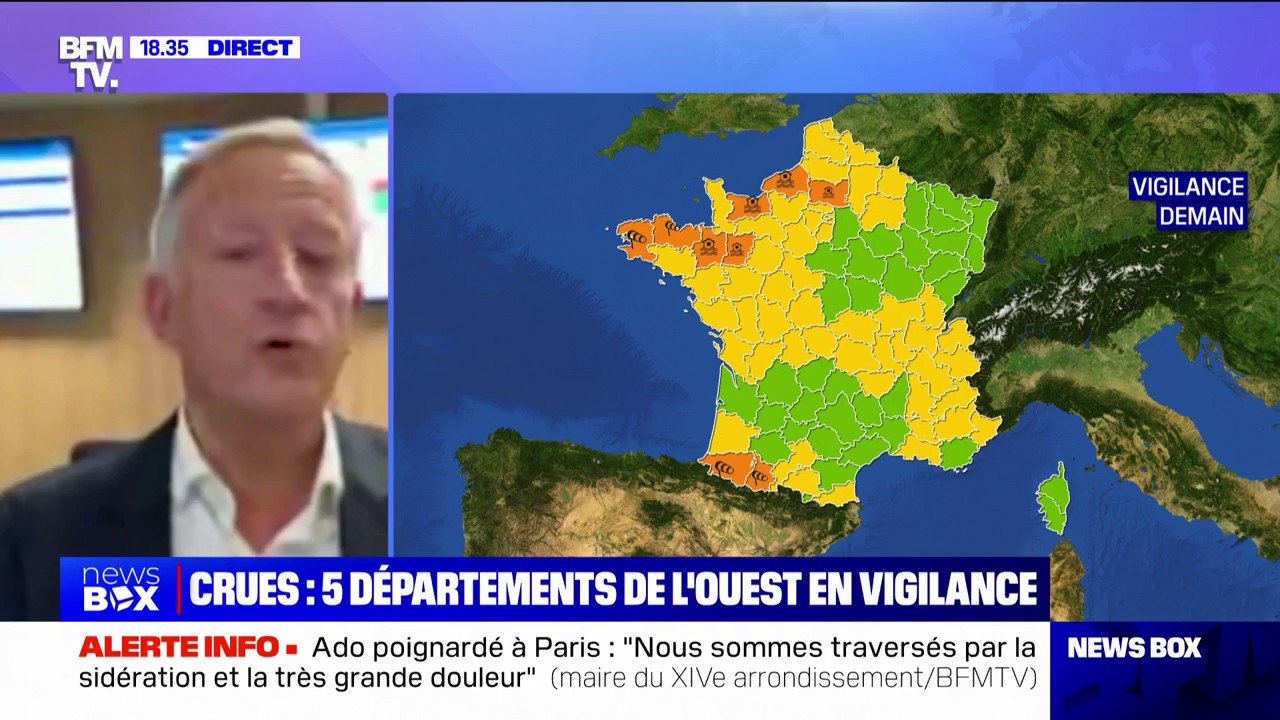 Crues: "Nous sommes essentiellement inquiets par rapport à la pluie attendue cette nuit", explique Olivier Richefou, président UDI du département de la Mayenne