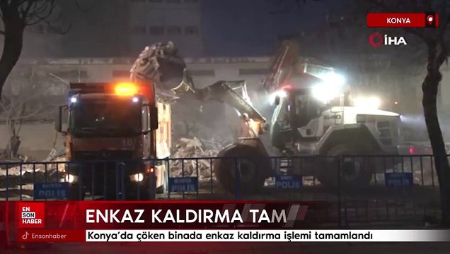 Konya'da çöken binada enkaz kaldırma işlemi tamamlandı