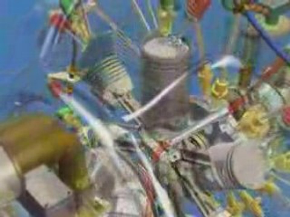 Animation moteur 6 pistons