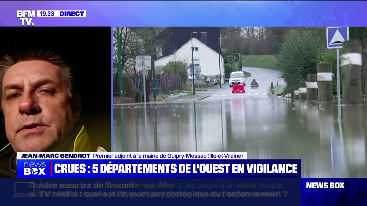 Crues: "On arrivera au premier pic demain en milieu de matinée", affirme Jean-Marc Gendrot, premier adjoint à la mairie de Guipry-Messac, en Ile-et-Vilaine