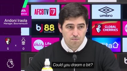 Iraola 'not looking at standings' after thumping Forest win