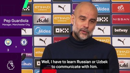 'I'll have to learn Russian to communicate with him' - Guardiola on Khusanov's shaky debut