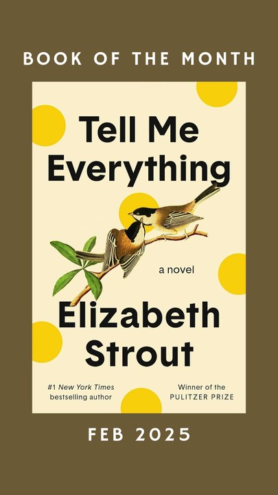 Book of the Month February 2025 - Tell Me Everything by Elizabeth Strout