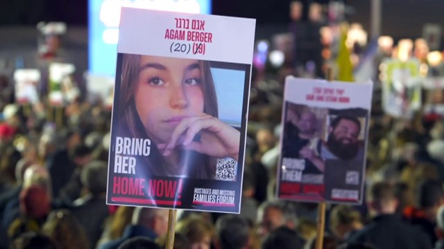 Thousands gather in Tel Aviv to celebrate return of four women and demand release of remaining hostages, including Eyal Kalderon’s cousin.