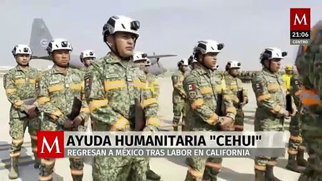 Regresan a México militares y brigadistas que combatieron incendios en California