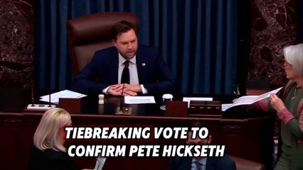 Vice President Vance Casts Tie-Breaking Vote to Confirm Pete Hegseth as Defense Secretary
