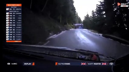 WRC 2025 Monte Carlo Power Stage Evans Small Hit Wall