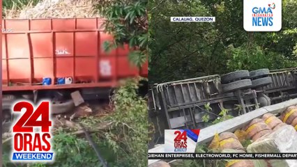 4 sugatan nang mahulog sa bangin ang isang truck na may kargang mga tubo | 24 Oras Weekend
