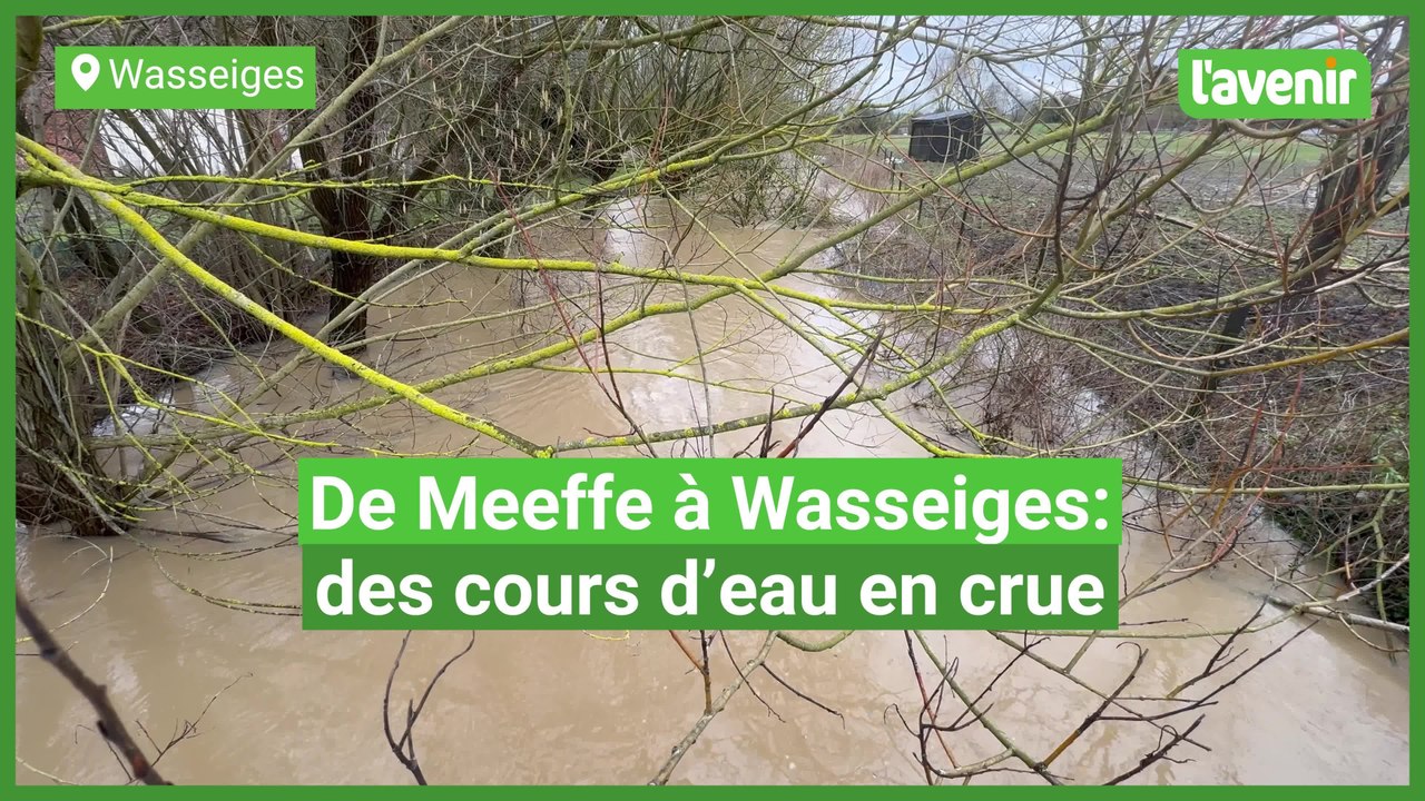 HUY-WAREMME: cours d'eau en crue à Wasseiges