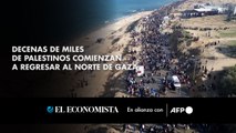 Decenas de miles de palestinos comienzan a regresar al norte de Gaza