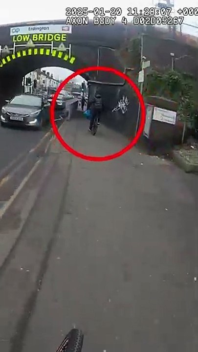 West Midlands Police chase down cyclist carrying a knife in Birmingham