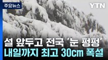 설 앞두고 전국 '눈 펑펑'...내일까지 최고 30cm 폭설 / YTN