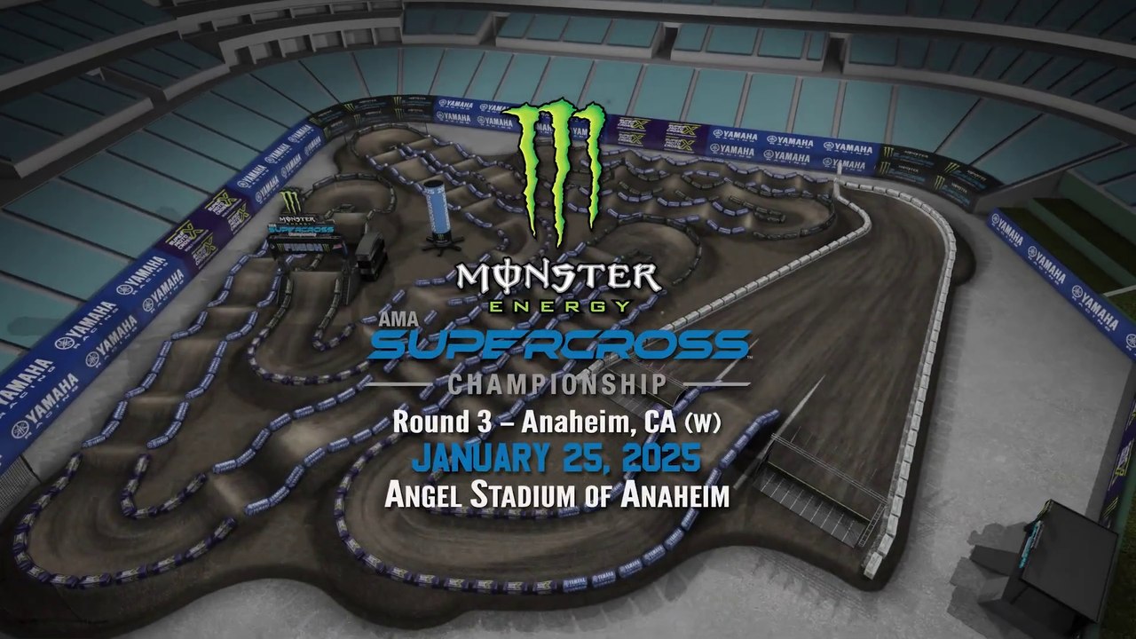 Yamaha Animated Track Map - Anaheim 2 Supercross 2025 (1080P HD)