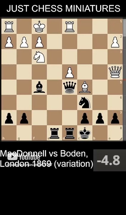 George MacDonnell beats Boden with the Morphy's checkmate