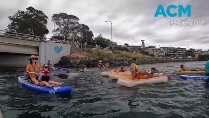 The Big Float in Merimbula drew thrill-seekers for a splash of fun