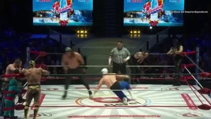Legendario, Atlantis Jr. y Flip Gordon vs. Mephisto, Averno y Euforia.