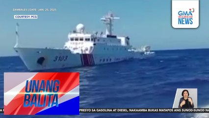 China Coast Guard vessel 3103, gumamit ng long range acoustic device habang tila nakikipagpatintero sa BRP Cabra | Unang Balita