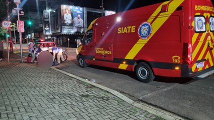 Motociclista fica ferido após acidente na Rua Paraná