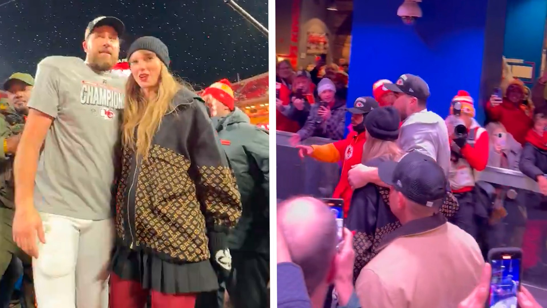 Taylor Swift recrea el beso a Travis Kelce tras el paso de los Chiefs al Super Bowl 2025