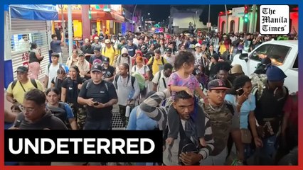 US-bound migrant caravan presses forward despite new Trump policies