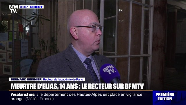 Meurtre d'Elias: Un adolescent ne doit pas se transporter avec une arme blanche , déclare le recteur de l'académie de Paris