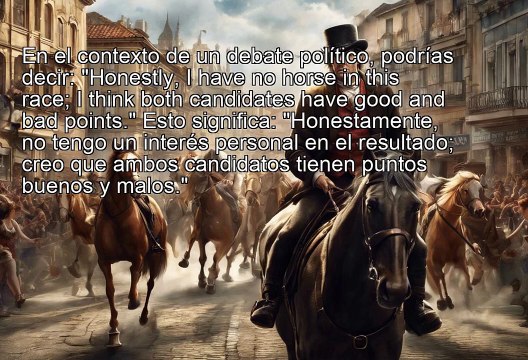 Idioms - no horse in this race or no dog in this fight