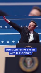 Elon Musk has sparked debate online after taking the stage at an inaugural event and making this ges