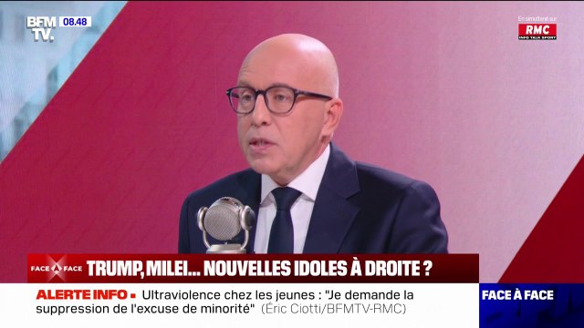 Éric Ciotti (UDR) propose de supprimer des organismes publics comme l'Arcom et les ARS, qui coûtent beaucoup et créent des normes