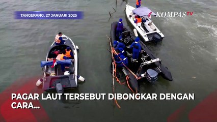 Aksi Ditpolairud Polda Metro Bongkar Pagat Laut Tangerang | PAGAR LAUT