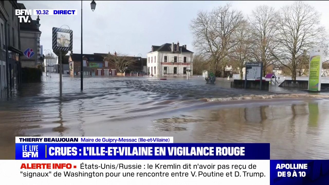 Crues: "Il y a des gens qui ne peuvent pas rentrer ou sortir de chez eux", déclare le maire de Guipry-Messac dans l'Ille-et-Vilaine