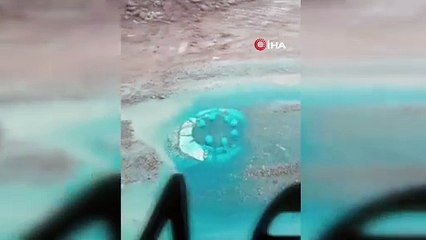 Yalova'da Rögardan Taşan Mavi Renkli Su Gıda Boyası Çıktı