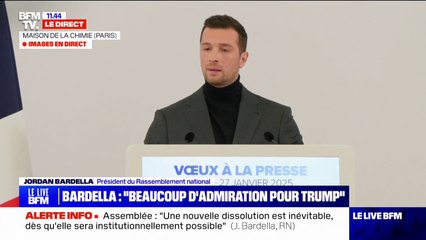 "J'ai beaucoup de respect et d'admiration pour le patriotisme de Donald Trump", déclare Jordan Bardella (RN)