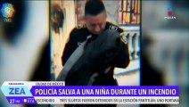 Policía salva a una niña durante en un incendio en la CDMX