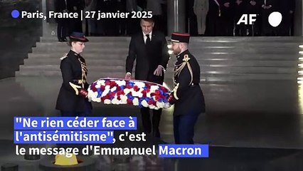 Commémorations d'Auschwitz: Macron appelle "à ne rien céder face à l'antisémitisme"