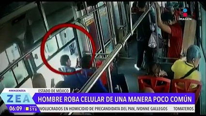 VIDEO: Hombre roba celular de una manera poco común