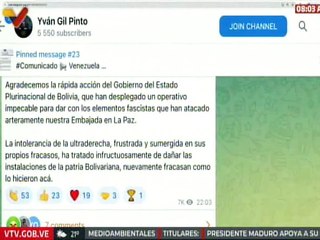 Canciller Gil agradece a Bolivia investigación tras atentado a la embajada de Venezuela en la Paz