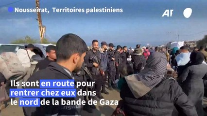 Déplacés de Gaza: une marée humaine en route vers le territoire palestinien