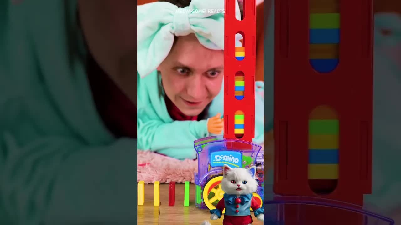 She Ruined Her Dominos! 😡 Cool Train Tool Helps Her! 🚂✨ #gadget #reverse