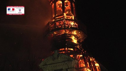 Incendie à la mairie du 12e arrondissement: images des pompiers de Paris