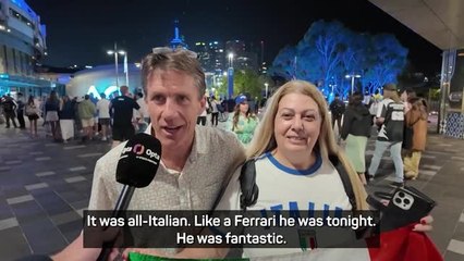 Sinner was 'like a Ferrari' - Italian fans bursting with pride for AO champ