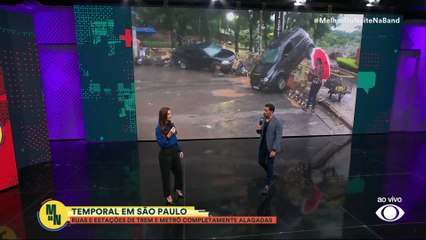 Temporal em SP: ruas e estações de trem e metrô ficam alagadas | Melhor da Noite