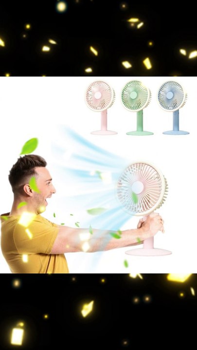 Portable Automatic Wireless Usb Fan | Fan With 5 Speed Super Strong Wind For Home Office Bedroom Kitchen Outdoor Camping | Best Quality Table Fan | Desktop Small Fan (random Color)