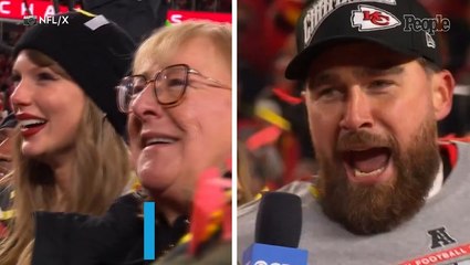 Taylor Swift Laughs and Cheers as Travis Kelce Sings 'Make a Little Love' After Clinching Super Bowl Spot