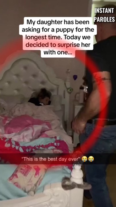 Cette petite-fille obtient son tout premier chien et n’en croit pas ses yeux