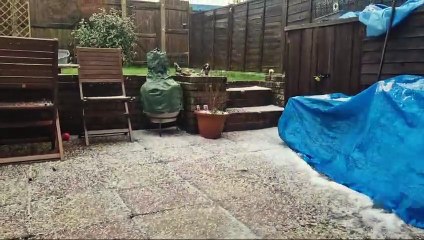 Hailstones fall as thunder and lightning storm hit the Portsmouth area