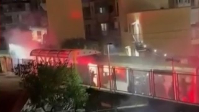 Assalto al treno Circumvesuviana con tifosi del Sorrento (27.01.25)