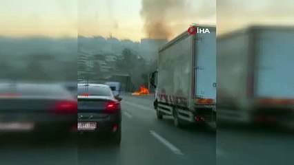 Ankara’da Protokol Yolu’nda seyir halindeki motosiklet alev aldı