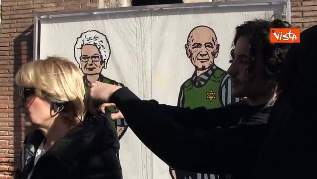 Giornata della Memoria, inaugurato il murale dedicato a Liliana Segre e Sami Modiano a Roma