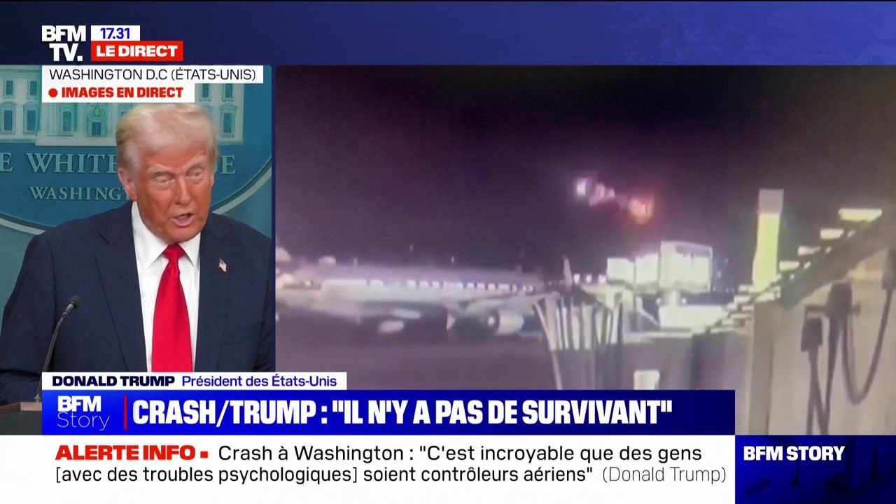 Crash à Washington: "L'hélicoptère n'a pas fait ce qu'il fallait", affirme Donald Trump